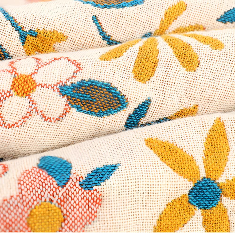 Reversible Floral Tassel Blanket in Cotton