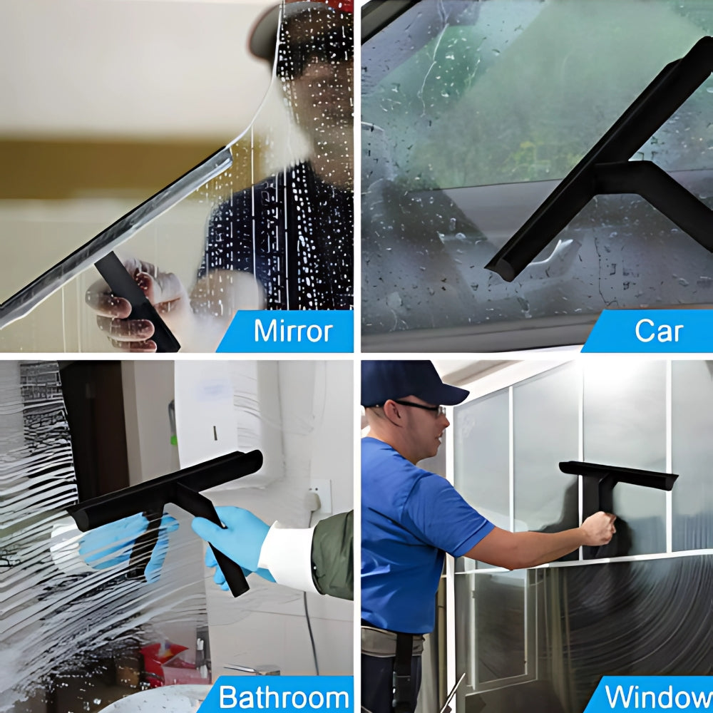 Silicone-Coated Modern Shower Squeegee with Hook