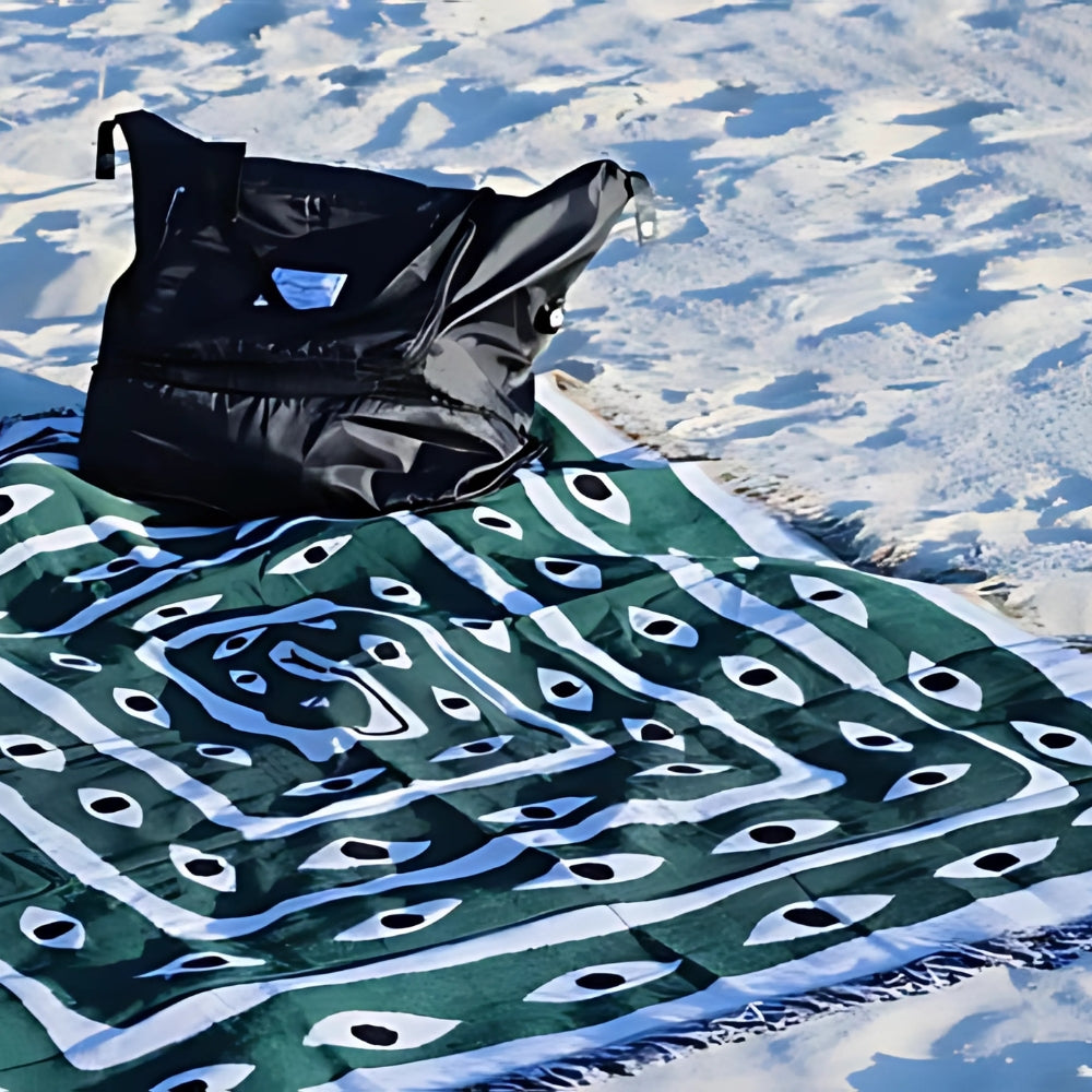 100% Cotton Snake Labyrinth Throw Blanket with Tassel Edges