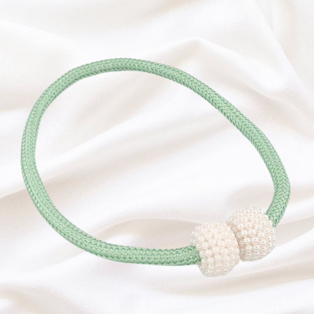 Magnetic Faux Pearl Curtain Tie Backs - 2 Piece Set