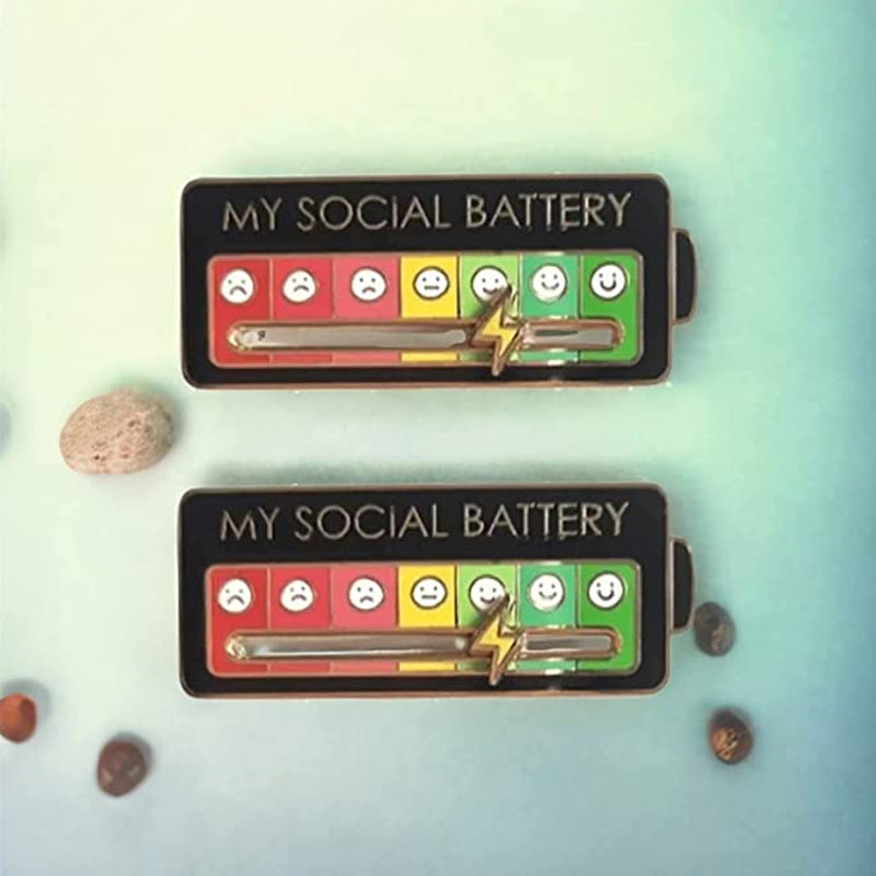 Interactive Mood Pins in Black and White Enamel