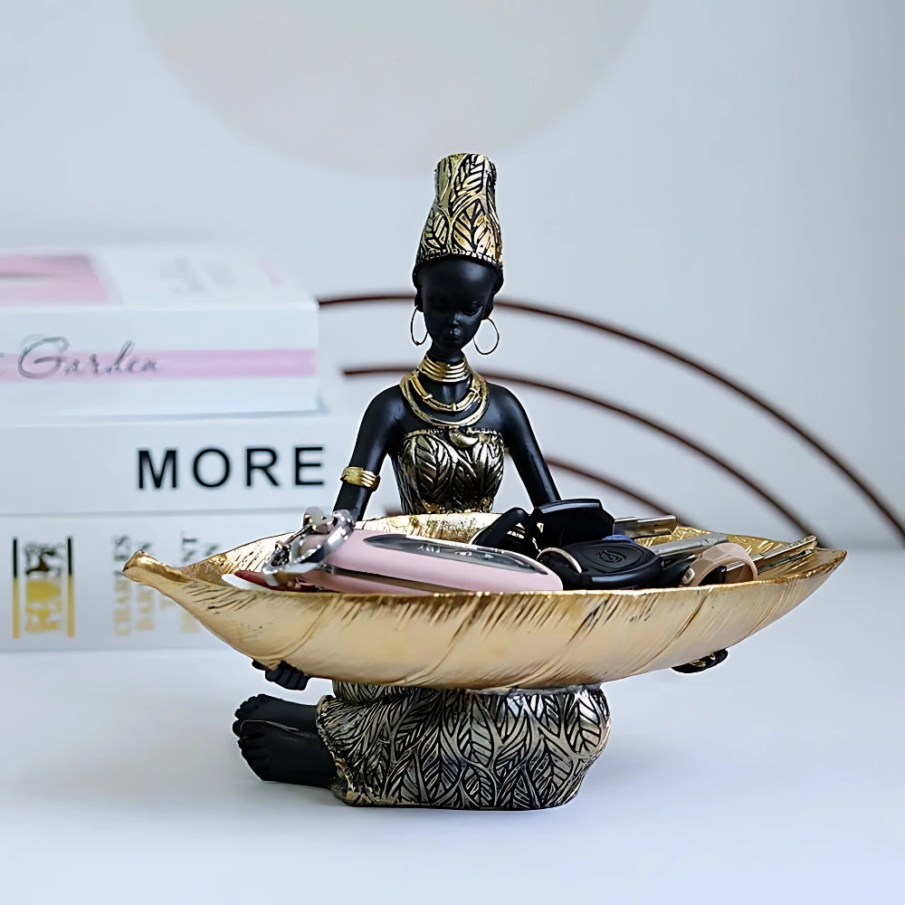 Elegant Black Female Figure Jewelry Holder