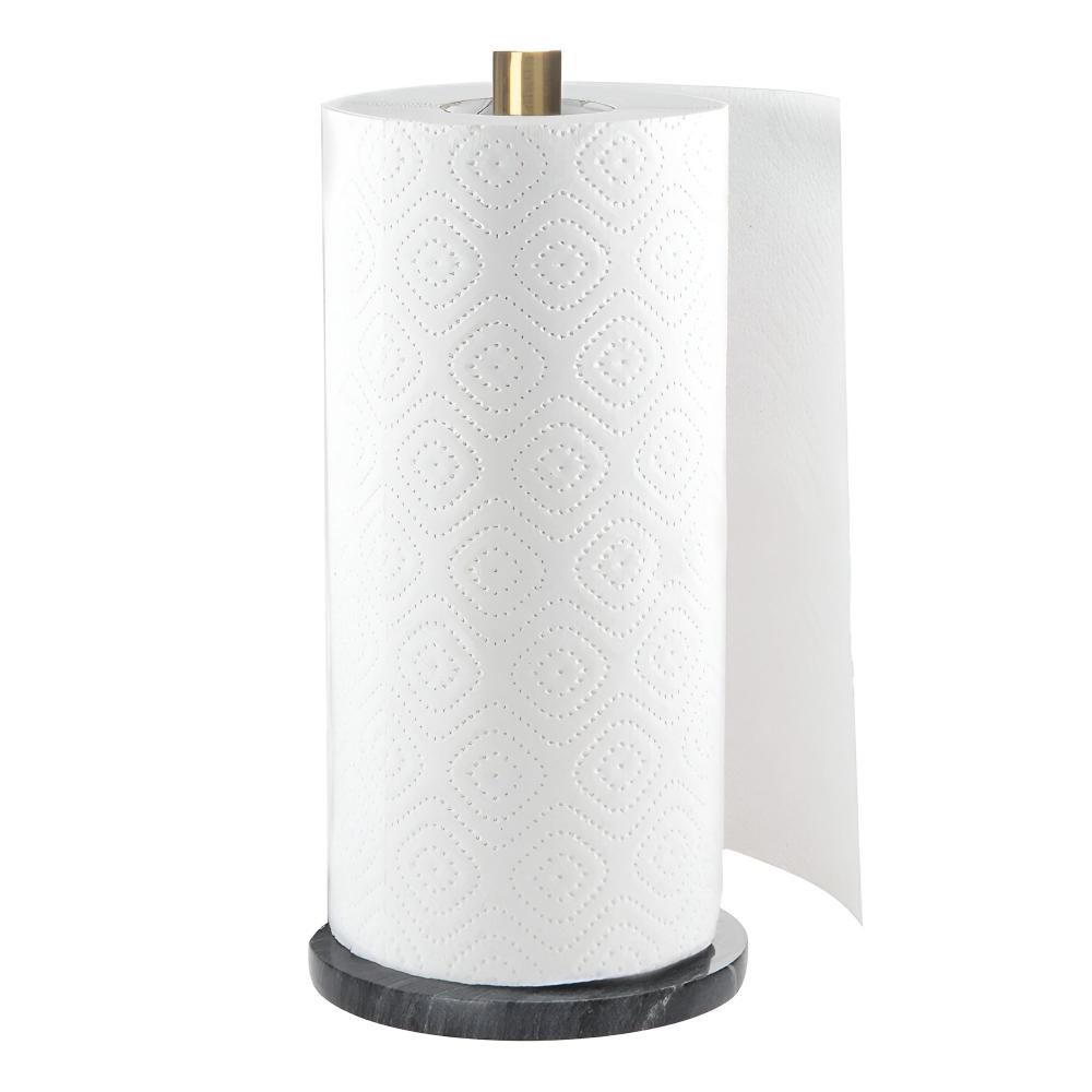 Marble Base Paper Towel Holder with Gold Accents