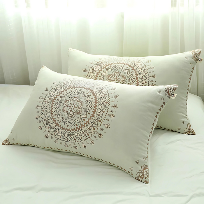 Soft Cotton Gauze Pillowcase with Boho Pattern