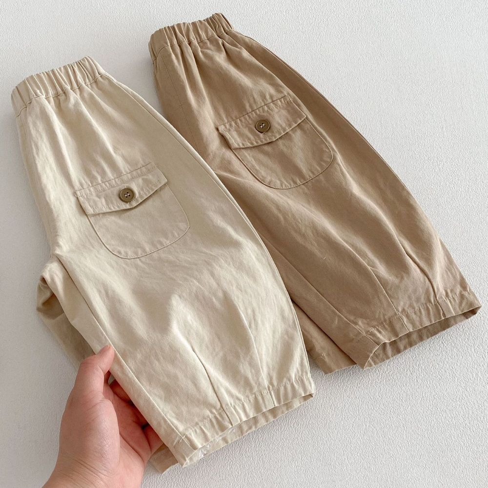 Comfortable Cotton Blend Cargo Pants for Toddlers and Kids with Pockets