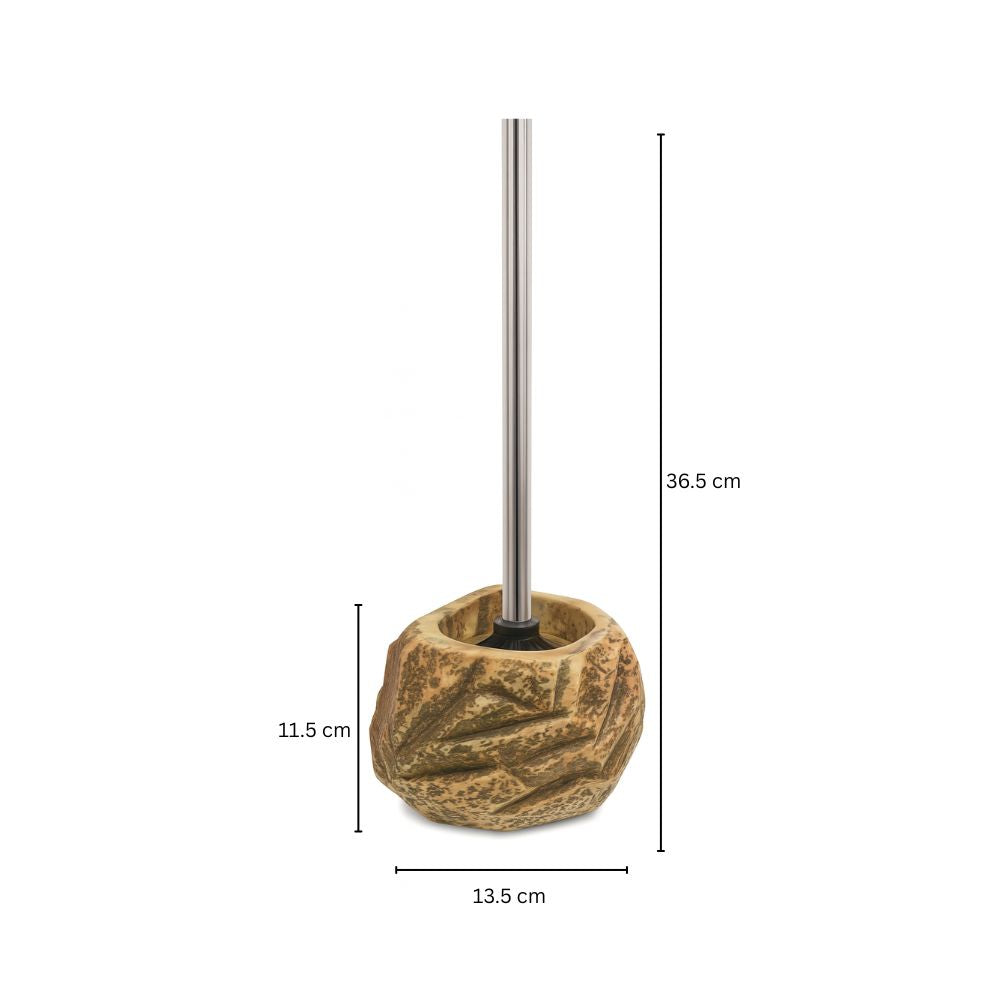 Stone-Inspired Ceramic Toilet Brush with Holder