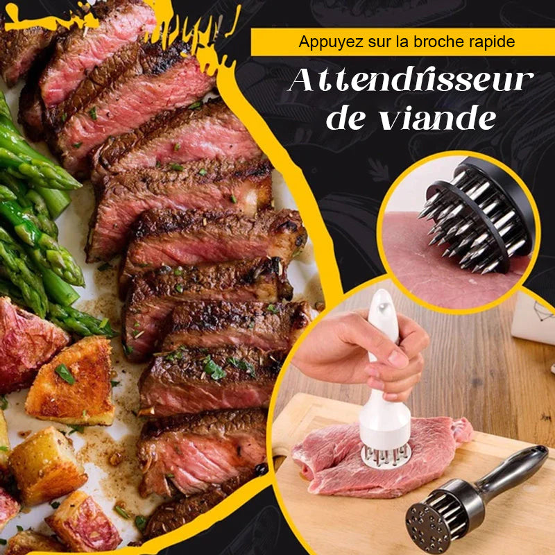 Quick Pin Press Meat Tenderizer with Stainless Steel Blades