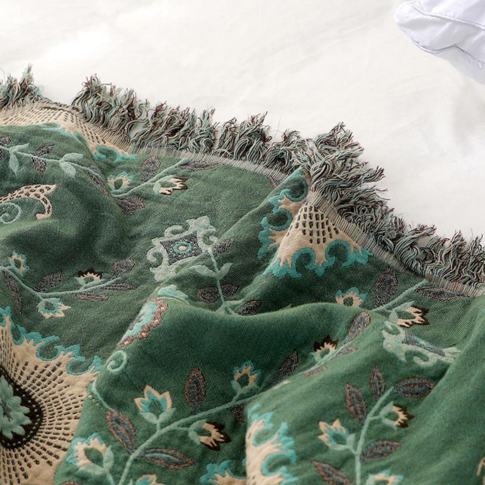 Reversible Cotton Retro Mandala Blanket
