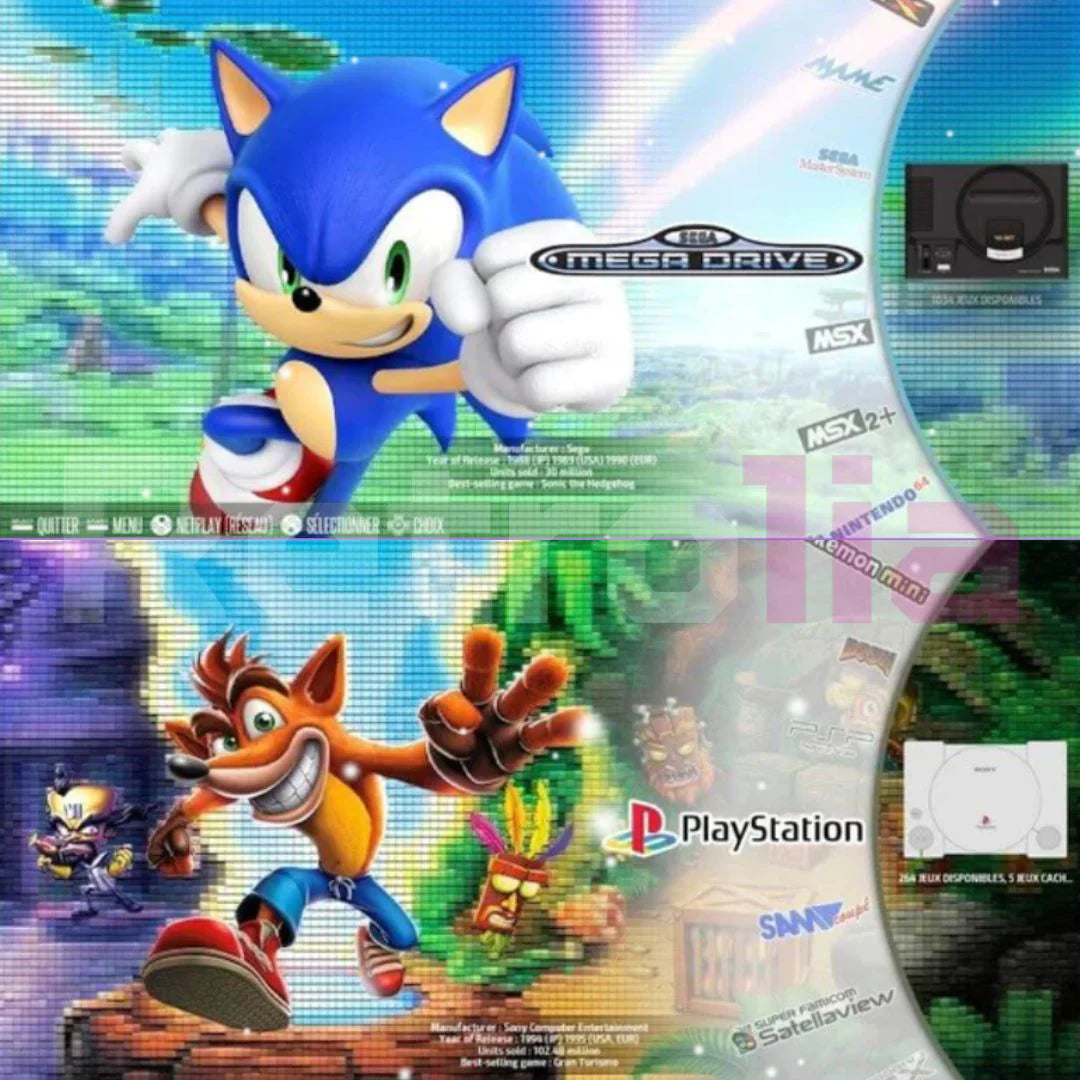 4K HDMI Retro Gaming Console with 20,000 Classic Games and Wireless Controllers