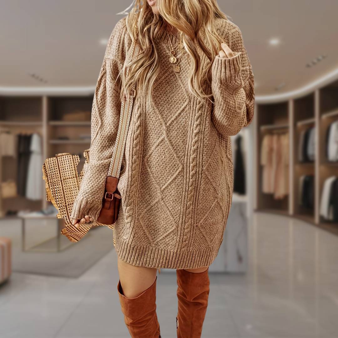 Ciara | Oversized Cable Knit Dress