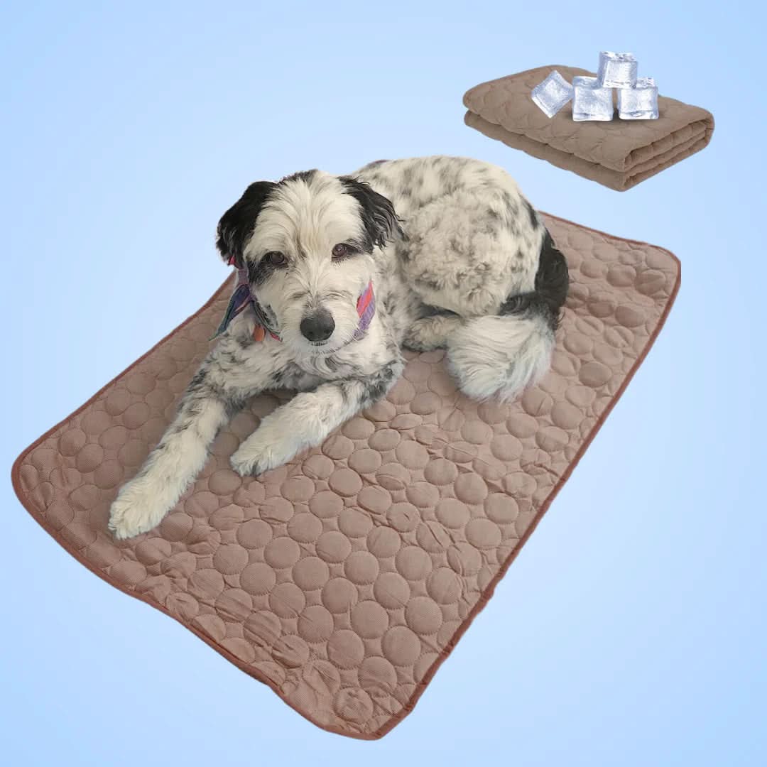 Premium Portable Dog Cooling Mat - Ice Silk Fabric, Machine Washable