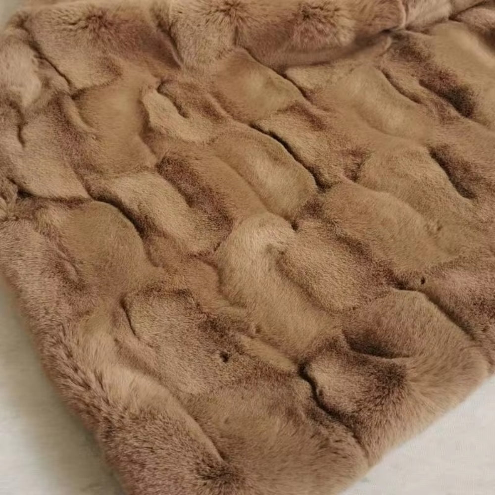 Plush Double-Layer Faux Fur Throw Blanket