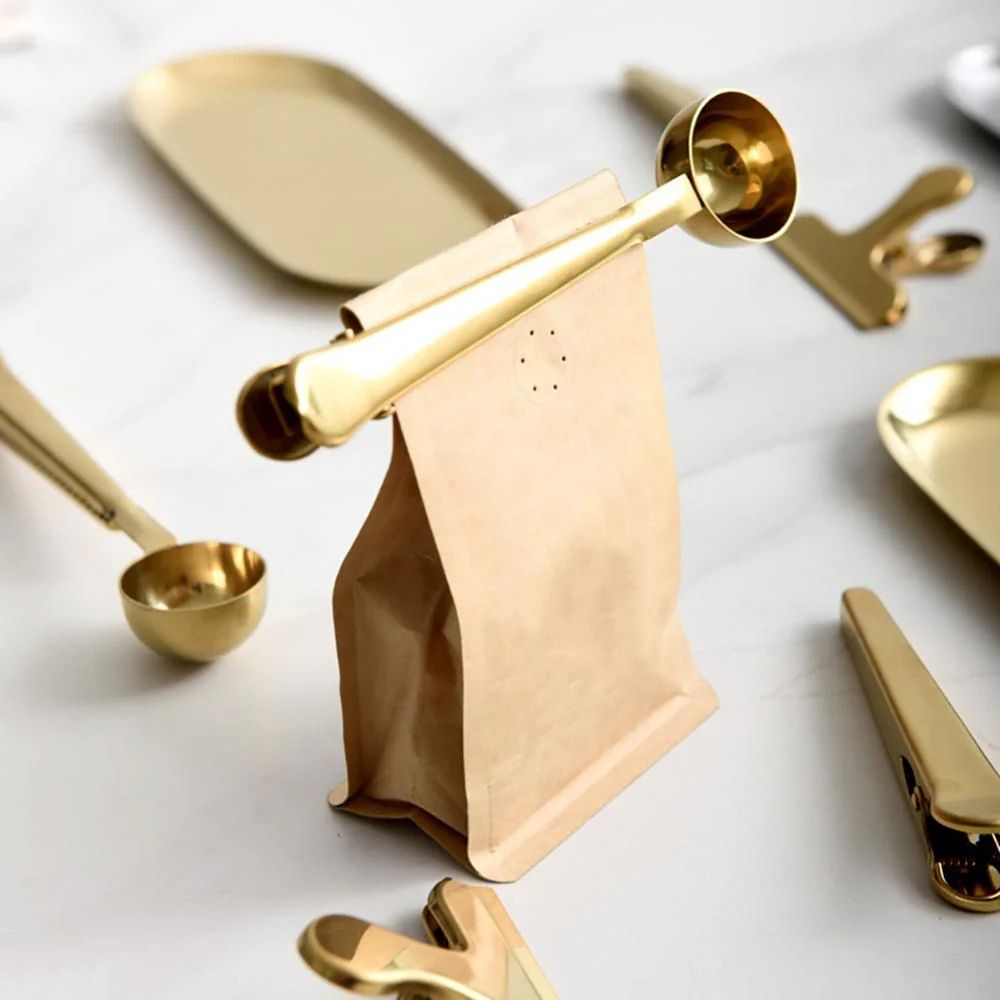 Stainless Steel Coffee Scoop with Bag Clip