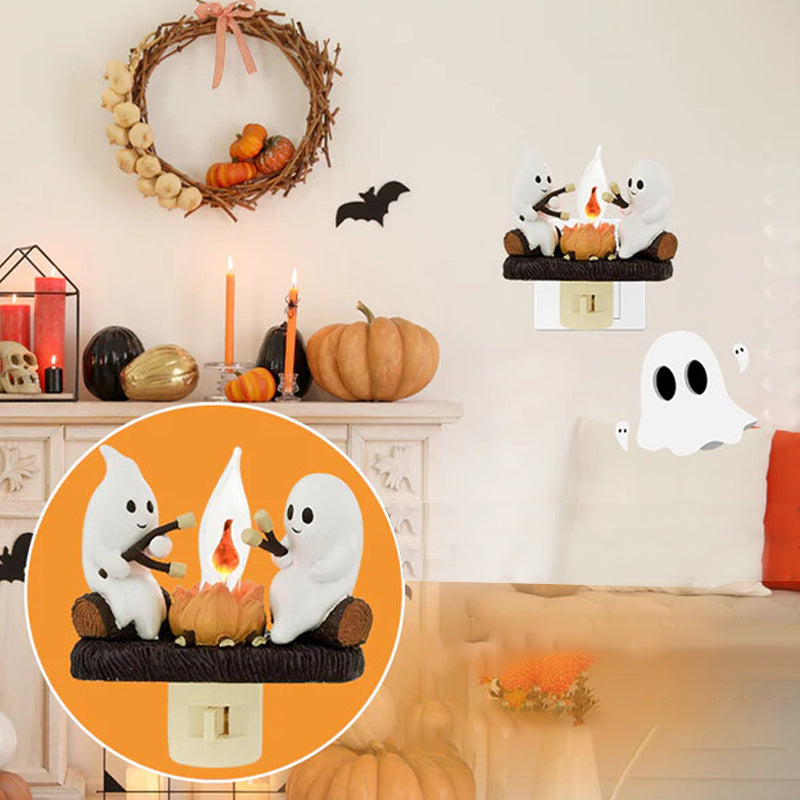 Ghost Campfire Night Light with Flickering Flame Effect