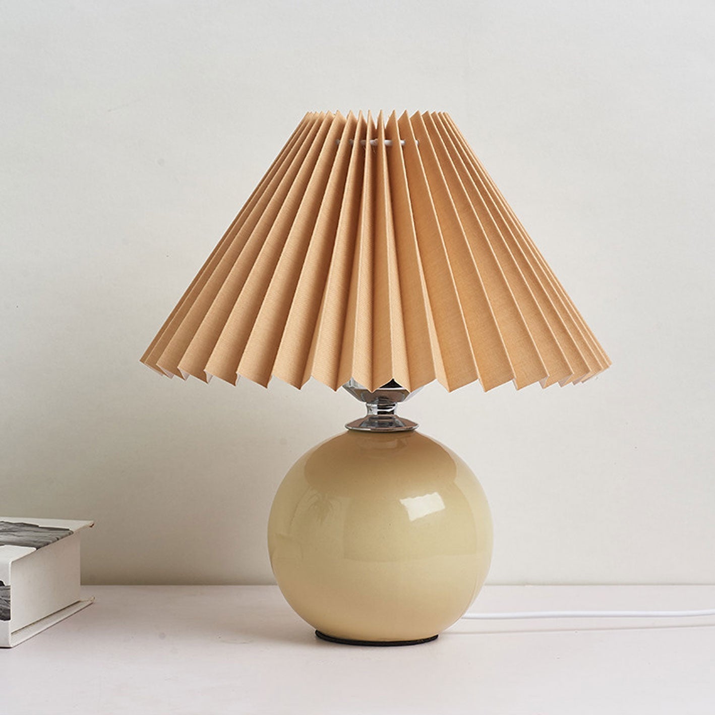 Ceramic Pleated Modern Table Lamp in Multiple Colors