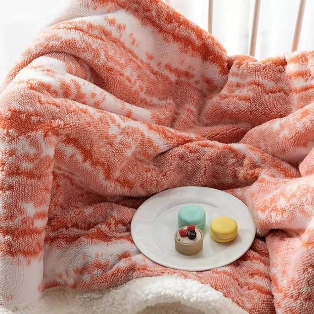 Plush Velvet Sherpa Throw Blanket