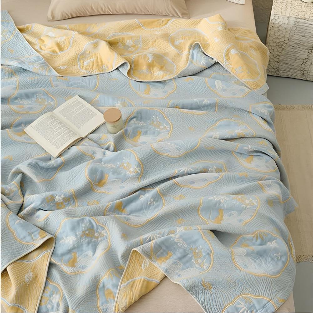 Reversible Cotton Blend Coastal Dreams Blanket