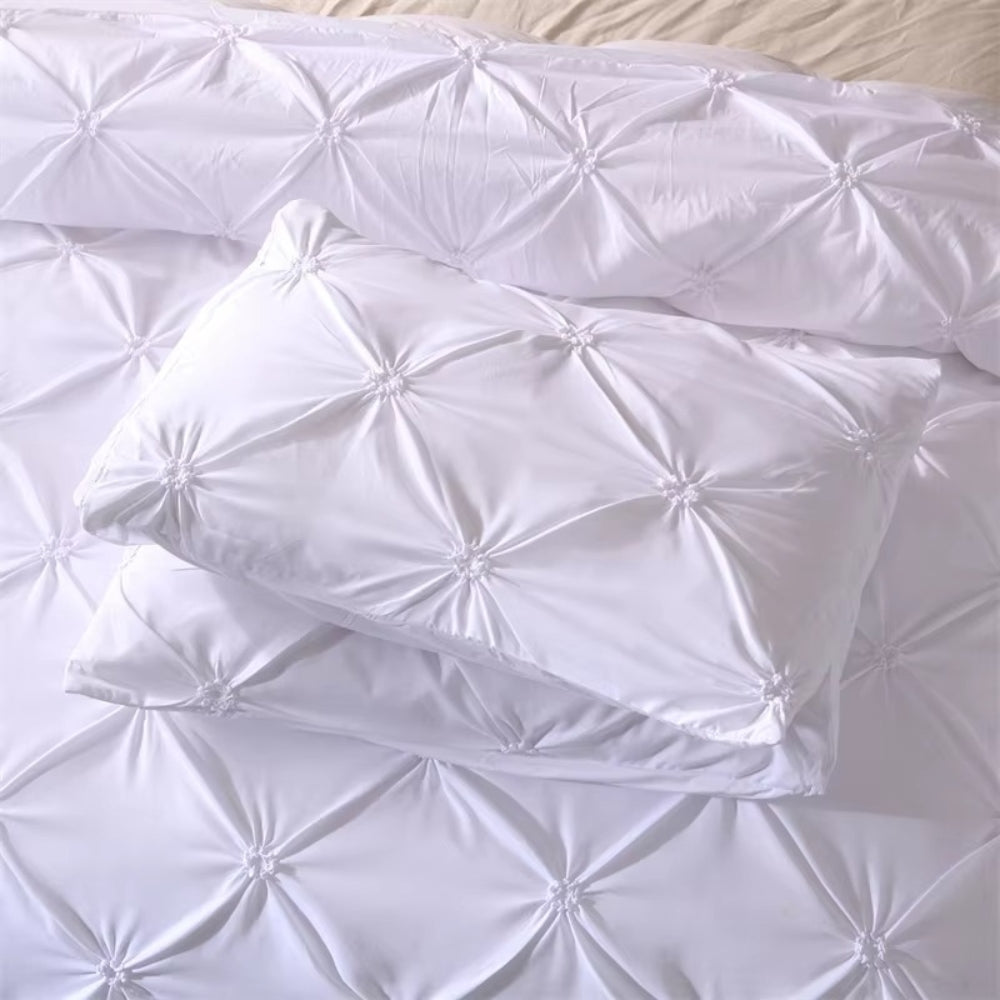 Pintuck Duvet Cover Set in Soft Microfiber - 3 Piece