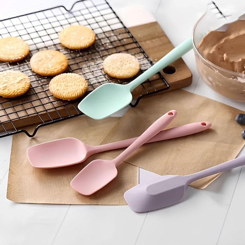 Flexible Silicone Spatula Set with Basting Brush - 6 Piece Kitchen Tools