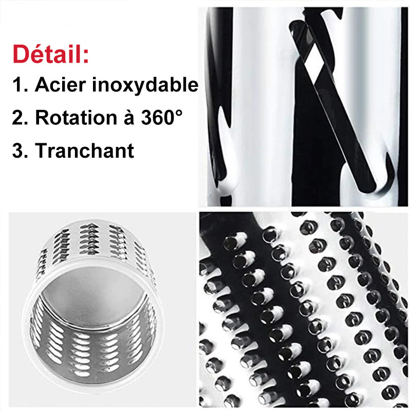 3-in-1 Rotary Cheese Grater and Vegetable Cutter