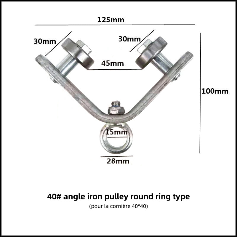 Adjustable Angle Iron Pulley with Safety Clamp