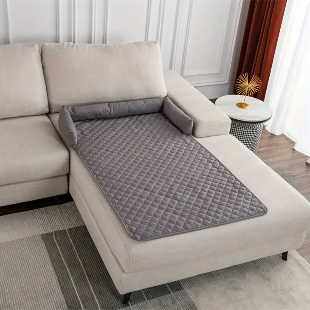 Water-Resistant Quilted Pet Sofa Protector with Bolster Cushions