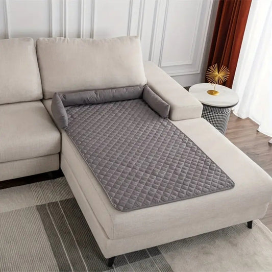 Water-Resistant Quilted Pet Sofa Protector with Bolster Cushions