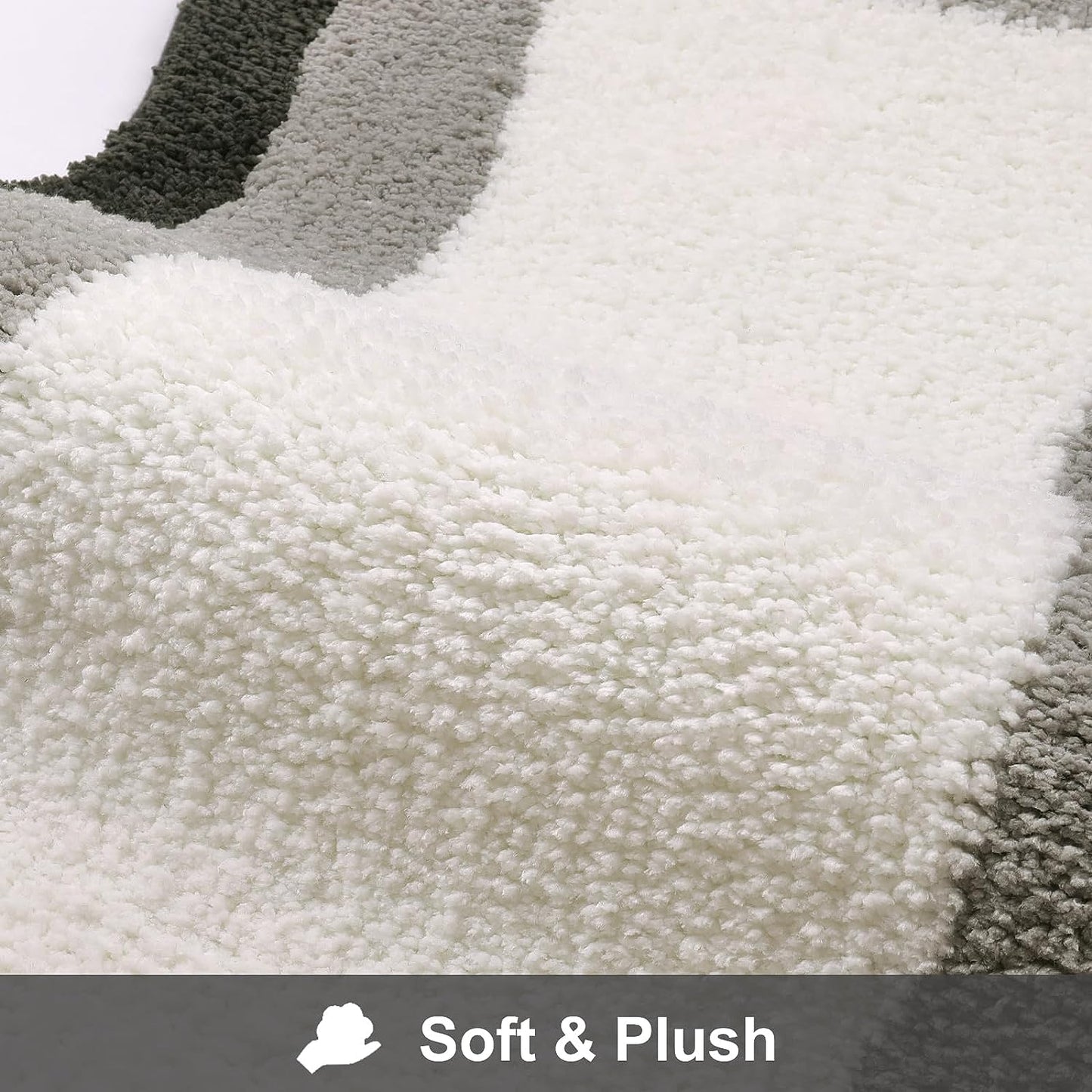 Black Gradient Non-Slip Bath Mat, Soft Microfiber Shower Rug