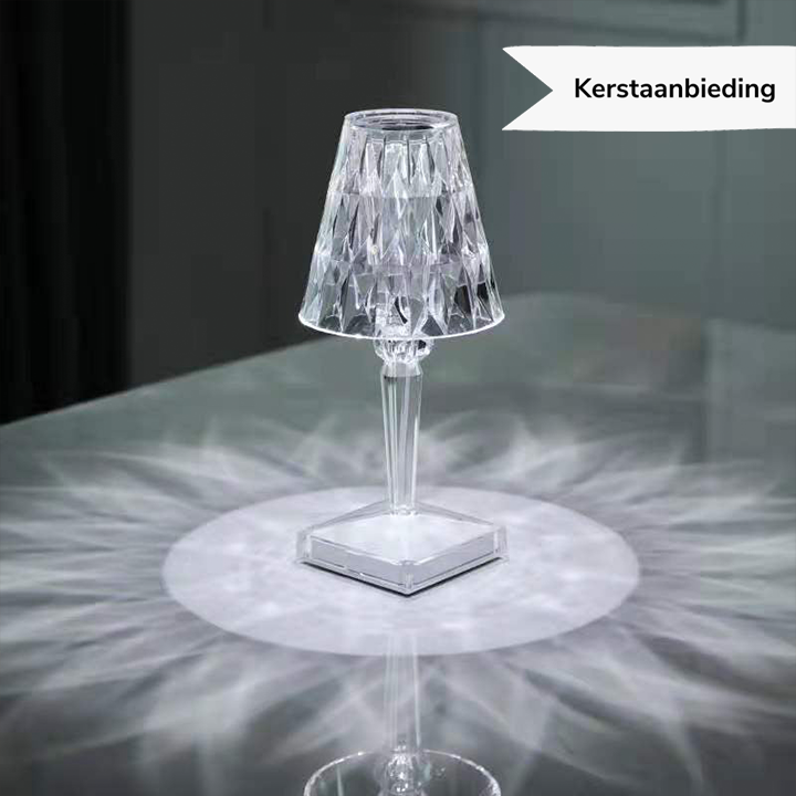 Dimmable Crystal LED Table Lamp - Wireless Rechargeable Mood Light