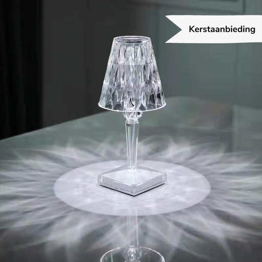 Dimmable Crystal LED Table Lamp - Wireless Rechargeable Mood Light