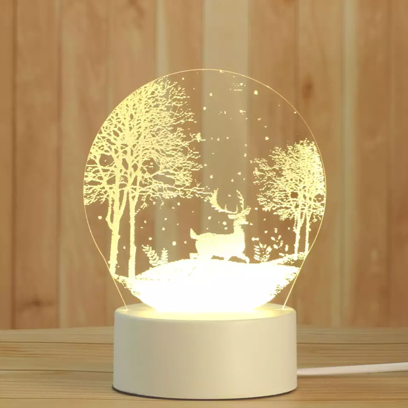 3D Acrylic Night Light with LED Color Options