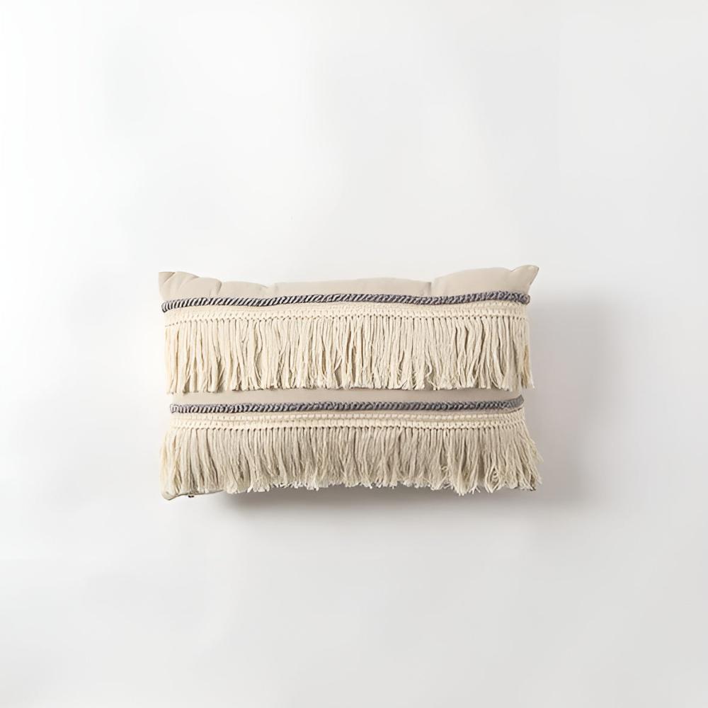 Bohemian Fringe Tassel Cushion Covers in Soft Linen