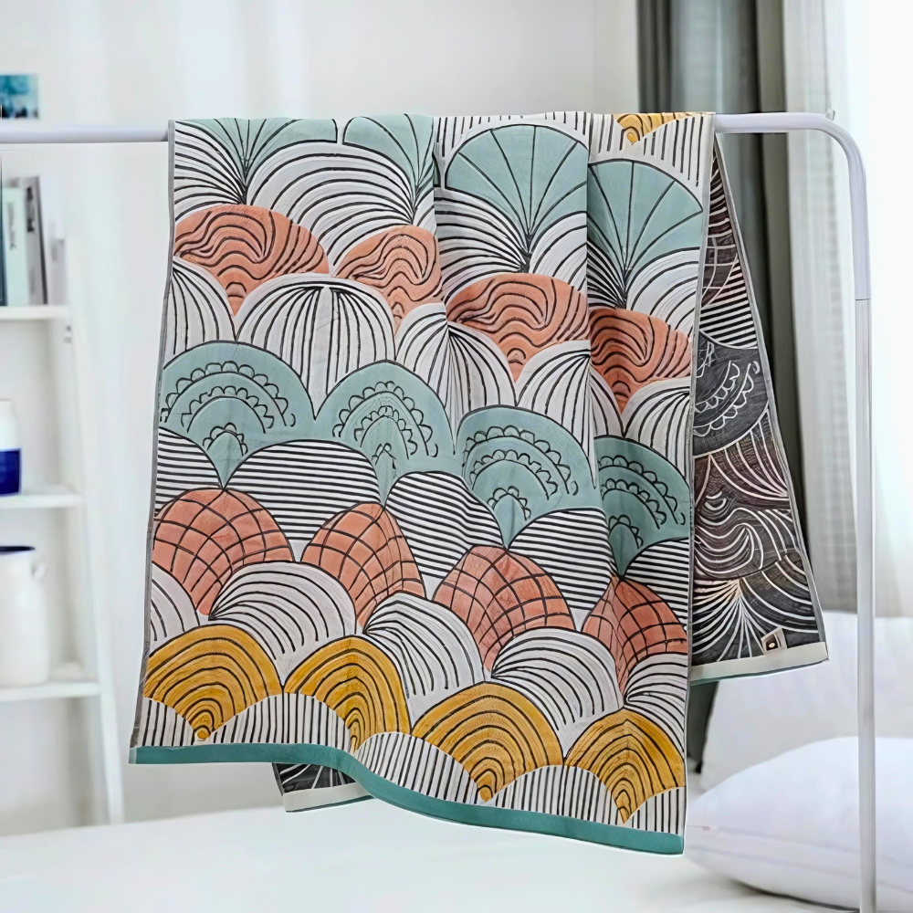 Jacquard Cotton Shell Print Bath Towel