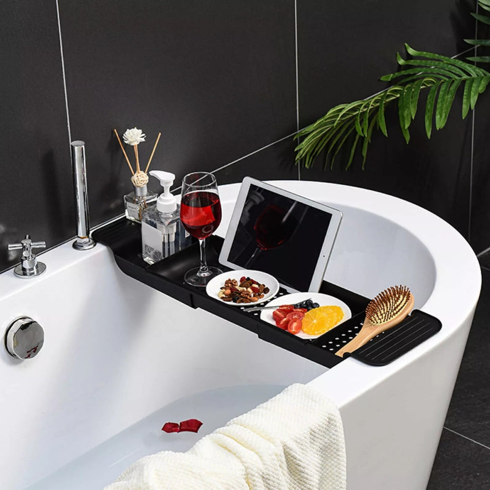 Adjustable Bathtub Caddy Tray with Non-Slip Grip