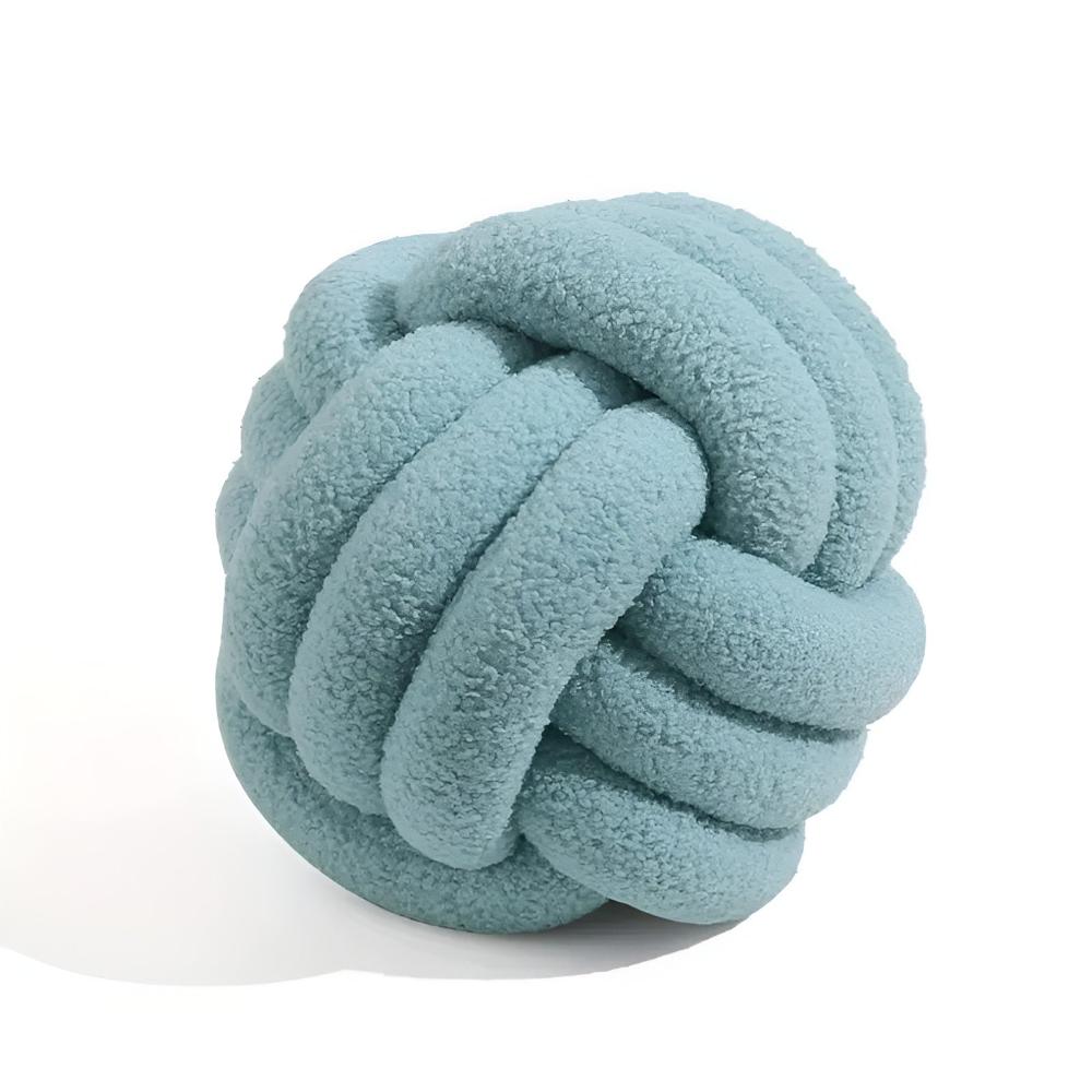 Knotted Lambswool Boucle Cushion with Flower Design
