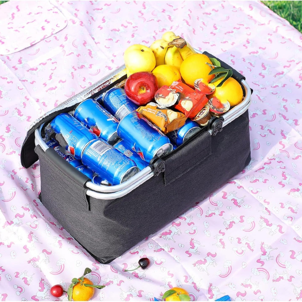 Collapsible Waterproof Picnic Basket with Leakproof Lining