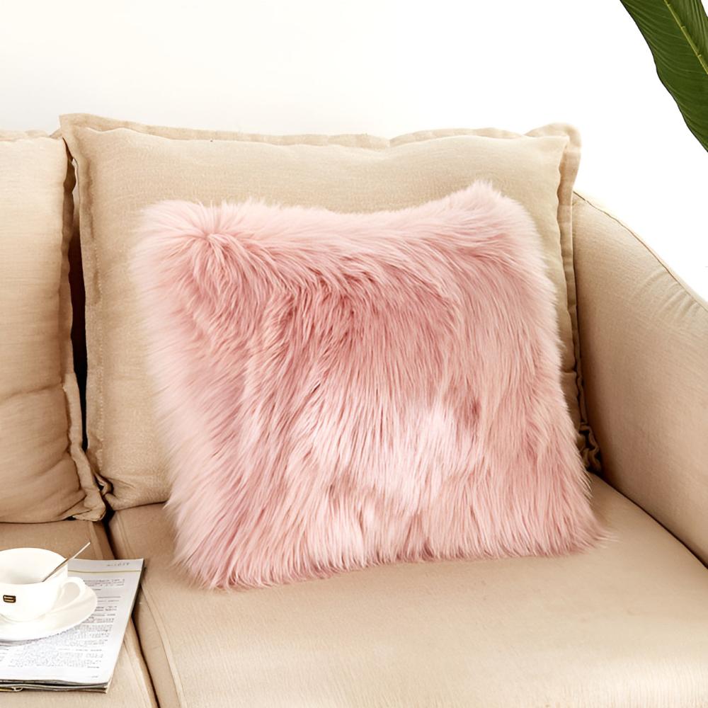 Plush Furry Cushion Covers 18x18 Inch