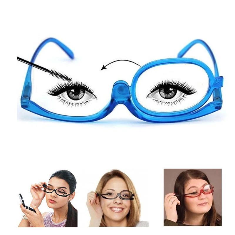 Makeup Glasses with Rotating Lenses for Easy Application