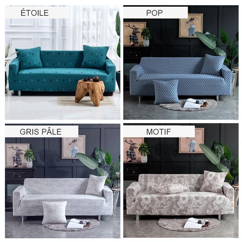Stretchable Non-Slip Sofa Cover in Light Gray