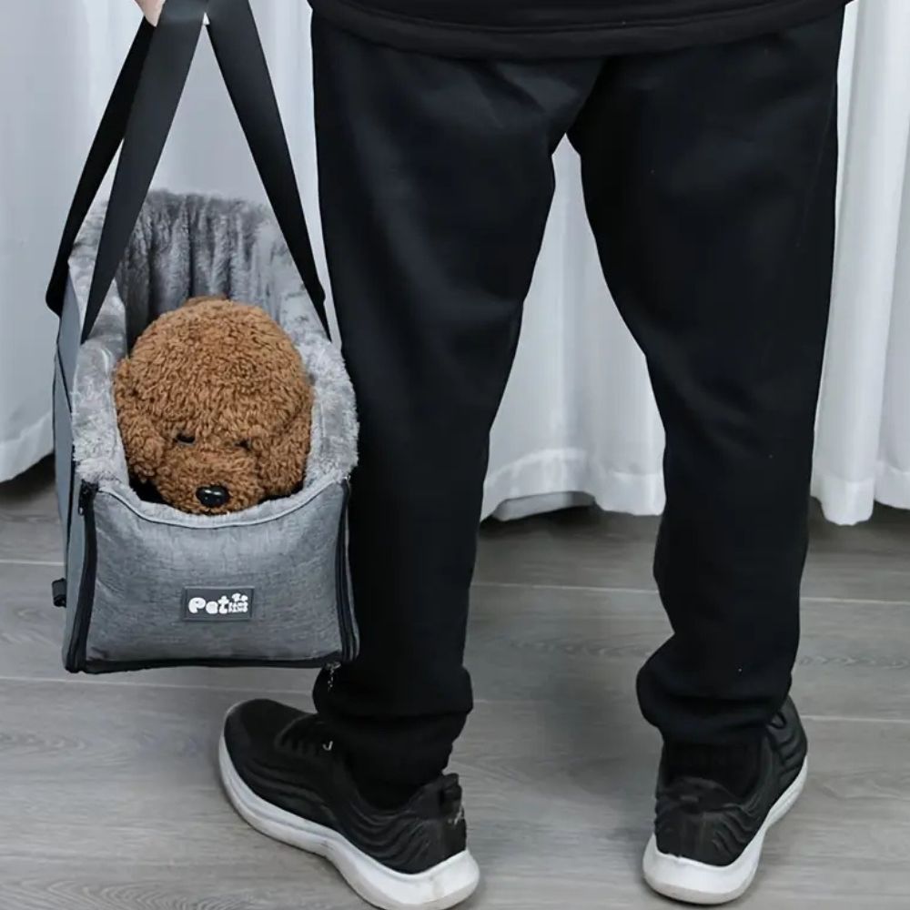 Pet Travel Booster Seat with Soft Microfiber and Anti-Slip Straps