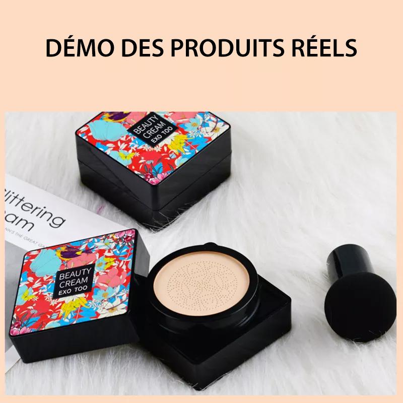 CC Cream Concealer with Mushroom Sponge Brush for All Skin Types