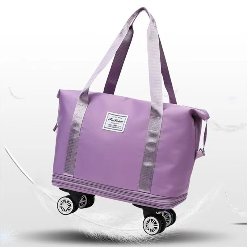 Expandable Travel Bag with Universal Wheels - Durable Waterproof Fabric