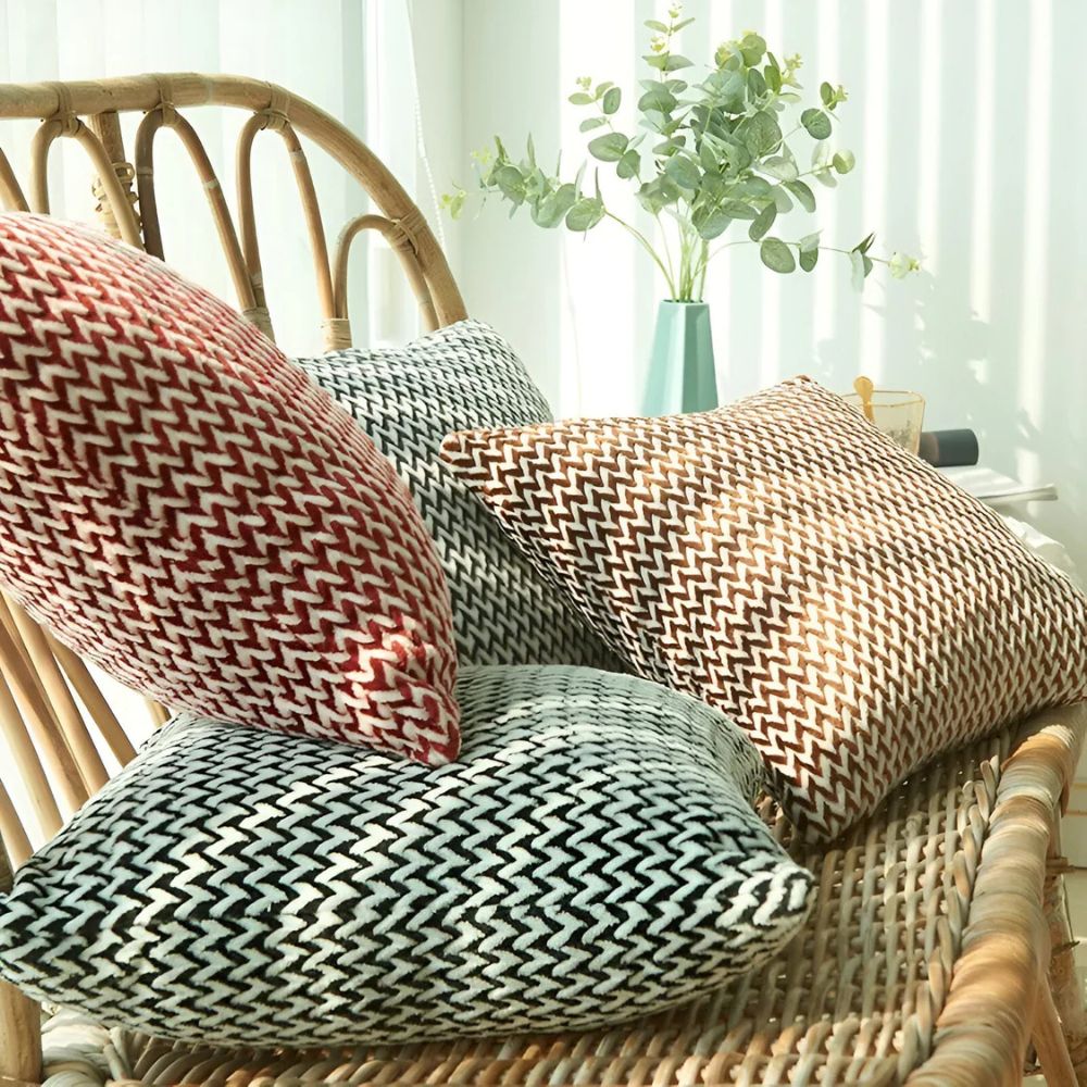 Chevron Microfiber Cushion Covers for Modern Decor