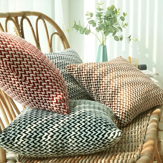 Chevron Microfiber Cushion Covers for Modern Decor