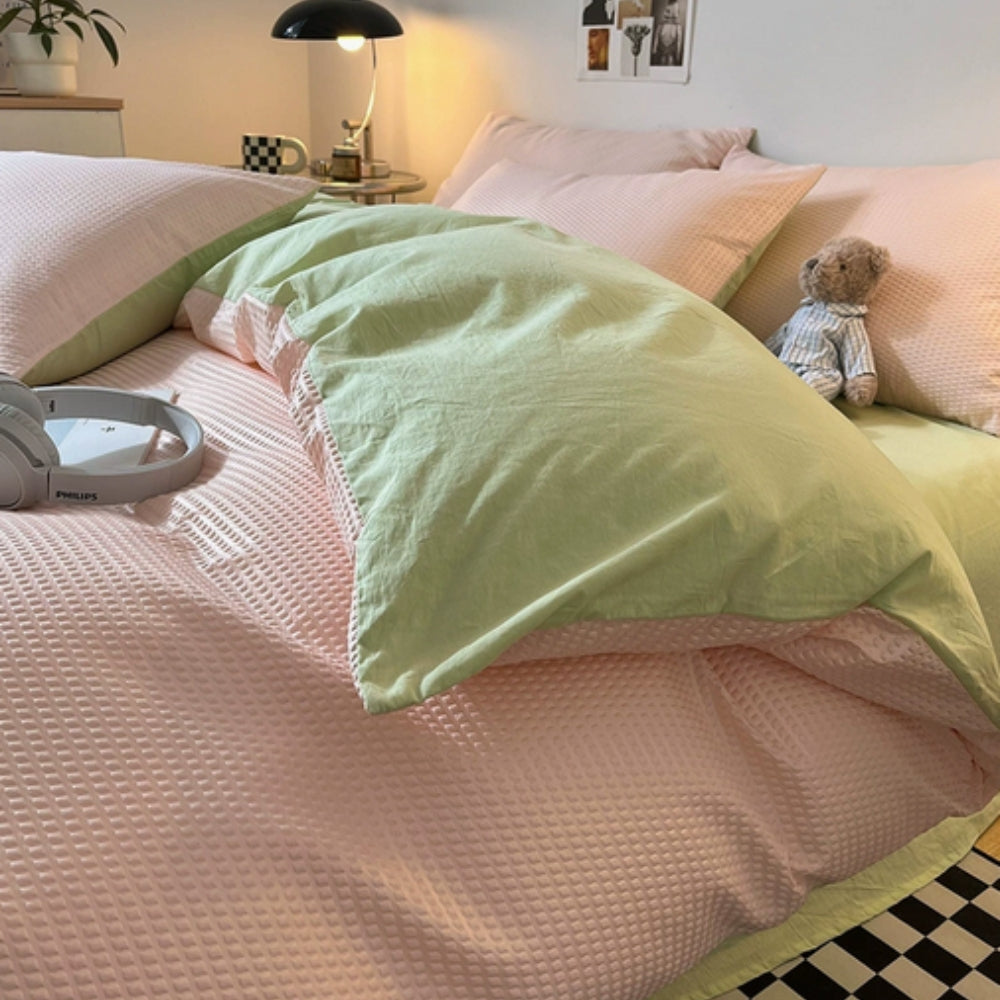 Ultra-Soft Waffle Duvet Cover Set with Pillowcases