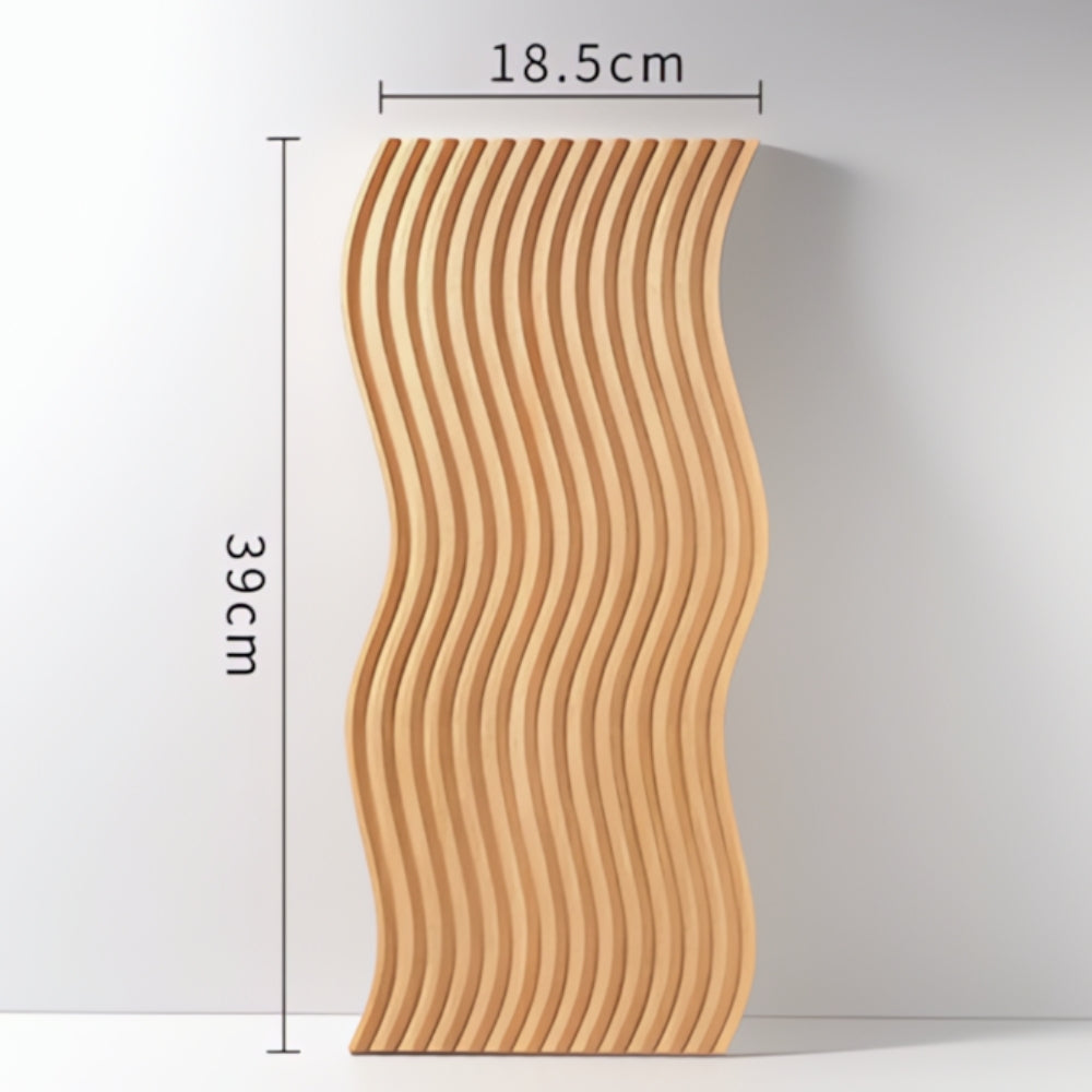Rippled Wooden Serving Tray with Polished Finish