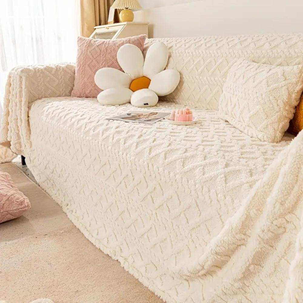 Premium Cashmere Waffle Texture Sofa Cover