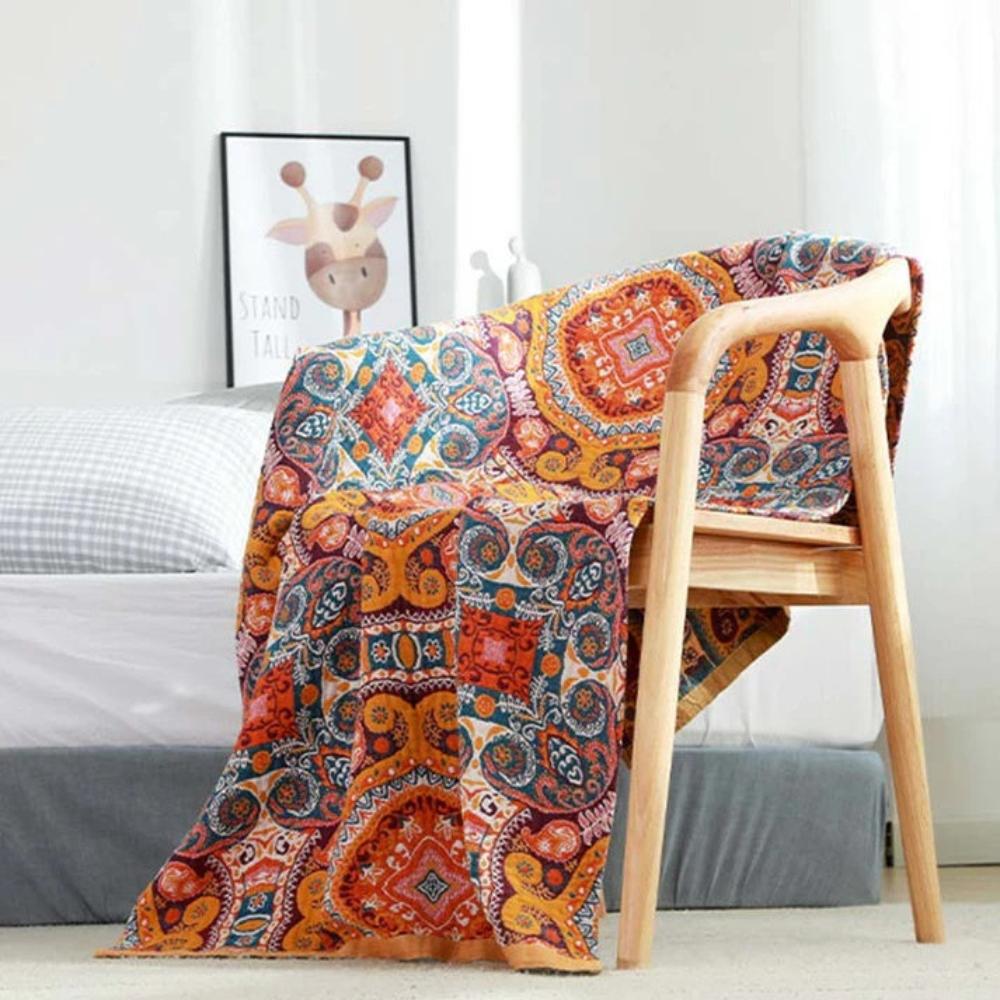 Boho Vintage Cotton Towel - Quick-Drying, Soft & Absorbent