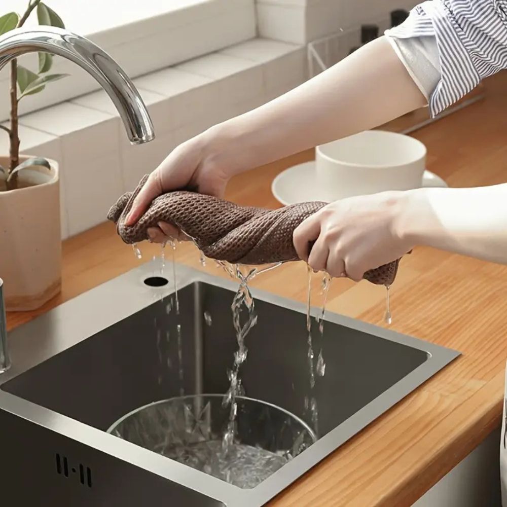Honeycomb Cotton Kitchen Towels - Super Absorbent and Quick Drying