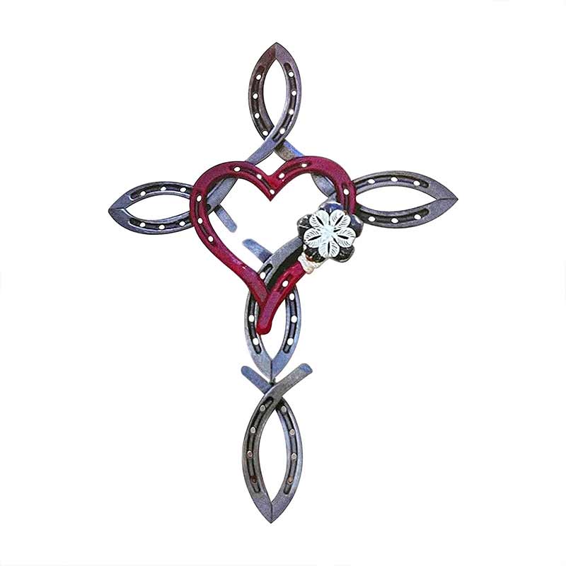 Horseshoe Wreath with Heart and Galvanized Welcome Sign